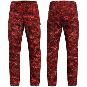 Pantalon cargo camouflage imperméable 100 % haute qualité, coupe ajustée, pour homme, décontracté, multi-poches, taille haute, en coton - Product Image 3