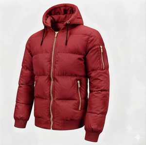 Men's Puffer Jacket Custom Designed Bubble Padded Winter Zipper Closure Front Breathable - Product Image 3