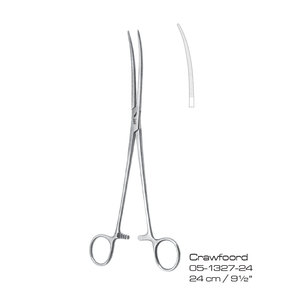 Pinces hémostatiques Crawfoord 24 cm, pince chirurgicale manuelle, certifiées CE classe II, pour la chirurgie générale - Product Image 2