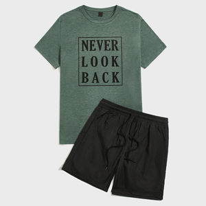 Ensemble Sportif Homme 2 Pièces Été en Tissu Éponge Tricoté – T-shirts Manches Courtes et Shorts Respirants Style Streetwear – Vente en Gros - Product Image 5