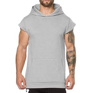 2026 Custom Logo Wholesale Comfortable and Breathable <b>Men</b> Short Sleeve Hoodie Gym Fitness <b>Sleeveless</b> <b>Hoodies</b>. - Product Image 1