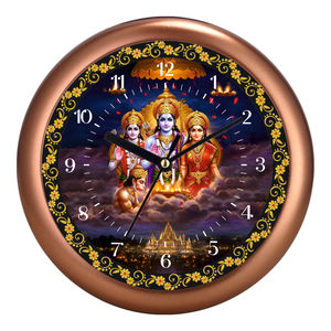 Trending Radha Krishna Round Designer Temple Wall Clock <b>Gift</b> <b>Set</b> for Mother's Day & New Year-Plastic Digital Printing - Product Image 5