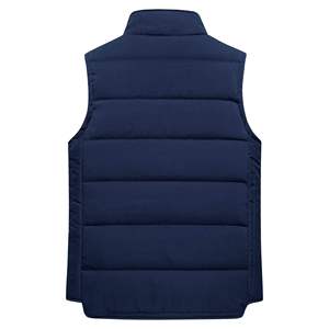 Chaleco Acolchado Azul Marino para Hombre, Cuello Alto, Cierre de Cremallera, Cortavientos, Ropa de Invierno Informal, Sin Mangas - Product Image 2