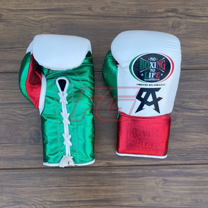 Gants d'entraînement de boxe personnalisés |   Cuir véritable |   Évacuation de l'humidité Séchage rapide |   Fermeture à lacets avec boucle auto-agrippante - Product Image 6