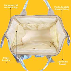 Bolsa de pañales multifuncional para madres con más de 17 bolsillos premium-A cuadros - Product Image 6