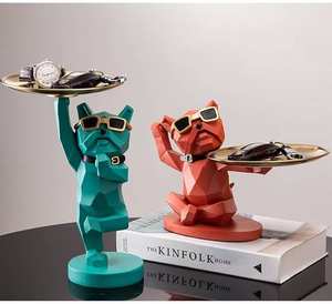 Bandejas decorativas vintage bohemias naranjas, bandeja para té, bandeja de almacenamiento de madera para mesa, diseño único - Product Image 1