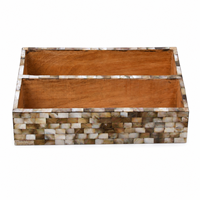 Boîte à bijoux multifonctionnelle moderne artisanale avec incrustation de nacre |   Organisateur de rangement décoratif