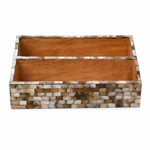 Boîte à bijoux multifonctionnelle moderne artisanale avec incrustation de nacre |   Organisateur de rangement décoratif - Product Image 2