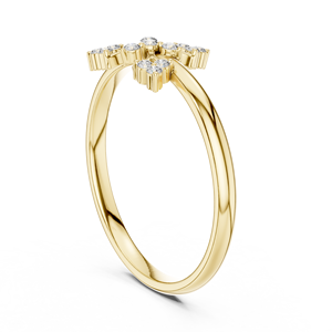 Anillo estilo corona minimalista con diamante de corte redondo para mujer, anillo de oro macizo de 14k para regalo, compromiso, aniversario, boda - Product Image 4