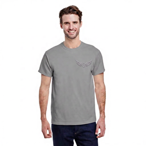 T-shirt pour homme à manches courtes et col rond, couleur violette, avec logo d'aile en relief, coupe classique, style décontracté, tissu jersey 100% coton - Product Image 5