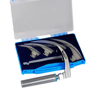 Laryngoscope électrique LED Macintosh avec 4 lames courbées en acier inoxydable, kit de gestion des voies respiratoires ORL, certifié CE et ISO, OEM ODM - Product Image 3