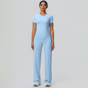 2025 New Women's Yoga Set <b>Legging</b> Tracksuit Mid Waist Solid <b>Mesh</b> Breathable Quick Dry Full Length Athletic <b>Gym</b> Fitness Bra - Product Image 6