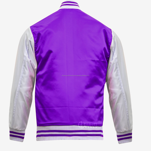 Chaqueta universitaria bordada con revestimiento personalizado, cuello levantado de satén, diseño universitario Letterman para invierno - Product Image 2