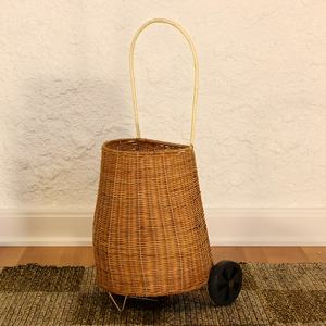 Bolsos escolares de ratán hechos a mano para niñas, carritos con ruedas más vendidos, cesta tejida para cochecito. - Product Image 5