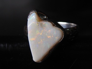 Australian Opal Natural Polished Rough Prong Setting Silver Gemstone Classic Ring for Party <b>Wedding</b> Gift for Her New Arrival - Product Image 3