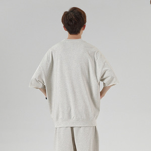 T-shirt en coton tricoté sur mesure pour homme, décontracté, respirant, coupe classique, manches courtes - Product Image 3