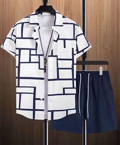 Trajes de Playa Otoñales para Hombre, Conjunto Casual de 2 Piezas, Camisa de Manga Corta de Alta Calidad Personalizada + Pantalones Cortos Estampados con Cintura Elástica - Product Image 6