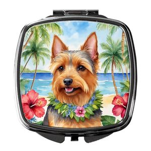 Australian Terrier Luau Compacto Espejo de maquillaje de viaje Portátil Plegable Diseño de mano Regalo para mujeres y niñas - Product Image 1