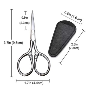 Petits ciseaux de maquillage en acier inoxydable, 1 pièce, pour sourcils, manucure, cuticules, barbe et coupe de poils des sourcils, coupe de précision - Product Image 4