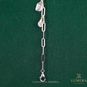 Chic Mixed Shape Lab Grown Diamond Bracelet With Multiple Hanging Charms In Pear Emerald And Marquise Cuts On <b>Solid</b> <b>Gold</b> Chain - Product Image 2