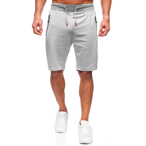 Shorts de luxe en tissu premium pour hommes, avec poches zippées, cordon de serrage à extrémités rouges et fermetures éclair utilitaires – Vente en gros - Product Image 1