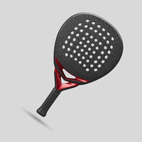 Raquette de paddle en fibre de carbone en forme de larme avec poignée en caoutchouc EVA, motif de cordage 16x19, design léger et antidérapant pour le tennis