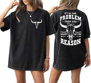 Camisetas Oversize para Mujer, Camiseta con Estampado de Calavera de Vaca, Estilo Vaquero Occidental, Atuendo Vintage para Conciertos, Tops para Amantes de la Música - Product Image 4