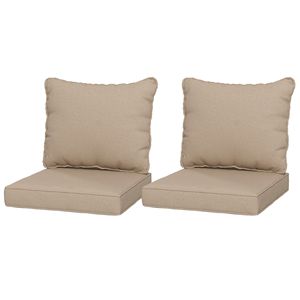 Set di 4 Cuscini Beige per Sedie da Esterno con Seduta e Schienale, Resistenti allo Sbiadimento - Product Image 1