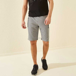 Short en coton gris avec logo personnalisé pour hommes Short de sport respirant en nylon pour hommes - Product Image 3
