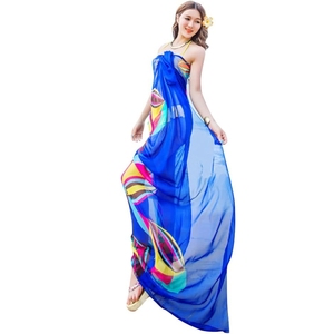 Sarong en mousseline léger : motif géométrique, grande taille, paréo de plage pour maillot de bain, tenue de vacances - Product Image 2