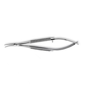 Portaagujas Oftálmico Curvo de 4.5 Pulgadas de Calidad Premium, Mandíbulas Lisas, Manual, de Acero Inoxidable, Certificado CE, para Cirugía Ocular - Product Image 3