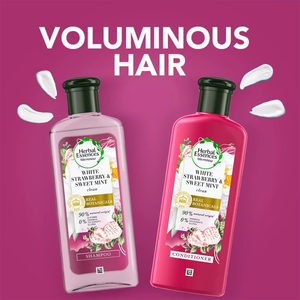 Shampooing aux herbes à la fraise blanche et à la menthe douce, formulé pour nettoyer et rafraîchir le cuir chevelu, ajoutant du volume et de la brillance, 240 ml - Product Image 3