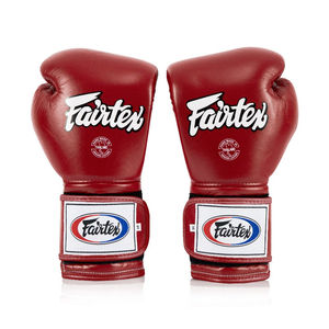 Gants de boxe Red Fair Tex en cuir véritable, équipement d'entraînement Muay Thai professionnel, 10oz-16oz, gants de sparring pour MMA et Kickboxing - Product Image 2