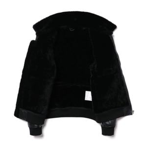 Novedad de 2024, chaqueta de invierno hecha a medida para hombre, piel bordada, lana, cuero, cuello levantado, cremallera completa, servicio informal OEM - Product Image 4