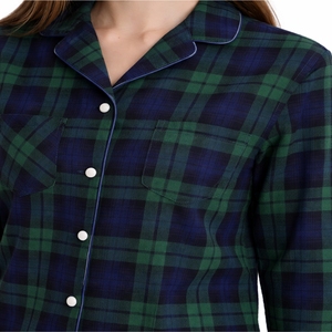 Ensemble de pyjama pour femmes, couleur unie, taille élastique, manches longues, tissu satiné doux de qualité supérieure, logo sur le devant, tenue de nuit - Product Image 4