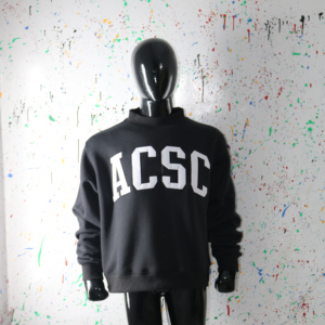 เสื้อสเวตเชิ้ตคอเต่าสีดำ ACSC BLACK ASH GREY ปักลายสีดำ 100% คอเสื้อกว้าง ยี่ห้อ CLUSH INDUSTRIES - Product Image 1