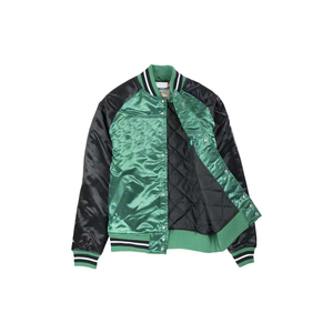 New Style Wholesale Custom Satin Quilted Windproof Breathable <b>Varsity</b> <b>Jacket</b> Women's Regular Length Full Satin <b>Jackets</b> - Product Image 1