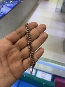 925 Silver Lab Grown Diamond Cuban Link Chain Rose Gold Finish Fully Iced Mens Luxury <b>Statement</b> <b>Necklace</b> - Product Image 2