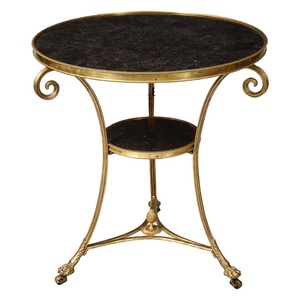 Table d'appoint noire et dorée à 2 niveaux Table d'appoint moderne et élégante pour hôtel, décorative, nouvelle table d'appoint unique pour fournisseur en gros - Product Image 1