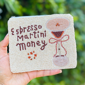Bolsa de mano con cuentas para Espresso Martini, hecha a mano, ecológica, duradera, para amantes de los cócteles, monedero, divertida, con diseño de café - Product Image 4