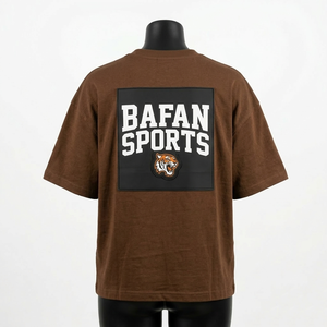 Camiseta de Algodón de Alta Calidad, 240 GSM, Corte Cuadrado, para Hombre, Color Marrón, con Parche Bordado con Logotipo, Camiseta Oversize para Mujer - Product Image 2