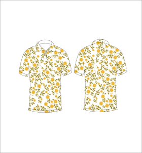 Polo con estampado floral amarillo para hombre, camisa de golf informal de manga corta a la moda de verano, color blanco - Product Image 3
