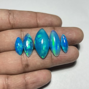 Natural Ethiopian Pryba Blue Opal Gemstone Fire Opal Marquise Cut Cabochon Genuine Loose Gemstone For <b>Ring</b> Pendant And Jewelry - Product Image 2