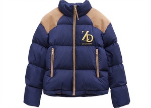 Veste d'hiver matelassée imperméable effet duvet brillant, coupe régulière, style décontracté, couleur unie, personnalisable avec logo, tendance - Product Image 1