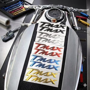 Pegatina de PVC Cromada 3D Personalizada para Motocicleta, Calcomanía Brillante Impermeable para Vehículo - Product Image 3