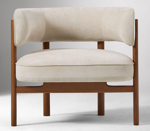 Sillón Moderno Tapizado para Sala de Estar, Sillón de Madera con Estructura de Madera Maciza, Asiento para Interiores del Hogar - Product Image 3