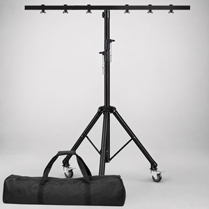 Trípode para Luces de DJ EL de 5 Núcleos, Modelo LS 144 6 BLK WHLS con Ruedas, Barra Transversal de 79 Pulgadas, 6 Puntos Ajustables, Soporte de Iluminación para Escenario de 169.5 Pulgadas - Product Image 1