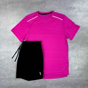 Mens Summer <b>Reflective</b> Breathable Sports Fitness 2-Piece Set Gym T-Shirt Shorts Workout Activewear Outfit Short Sleeve <b>Top</b> - Product Image 4