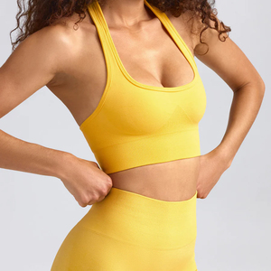 Women's High Support Yoga Sports Bra-Simple Design Front Logo Spandex/Nylon Material Breathable & Comfortable - Product Image 4