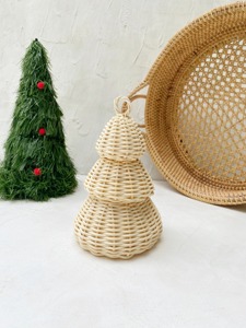 Decoración navideña de ratán para mesa auxiliar, adorno navideño hecho a mano para mesa, decoración para estante, sala de estar y estilo navideño - Product Image 3